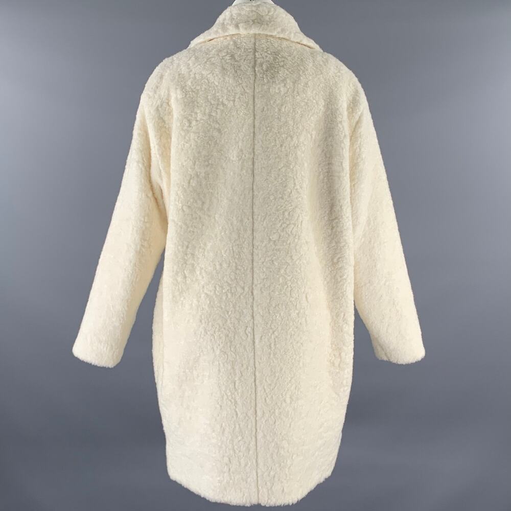 KATE SPADE Size XL Cream Acrylic Blend Faux Fur Peacoat - Picture 4 of 6
